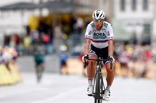 Peter Sagan (Bora-Hansgrohe) had a gash to his knee after a crash on stage 3 of the Tour de France