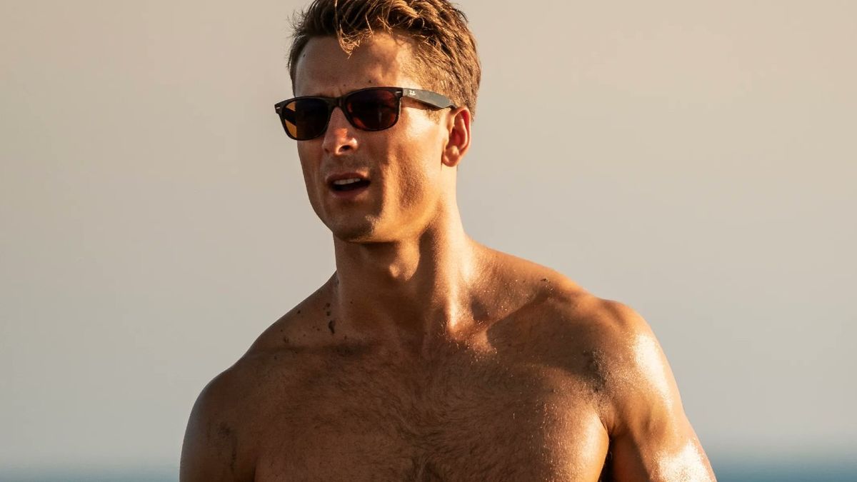 Shirtless Glen Powell Looks Hotter Than Ever While Filming Beach
