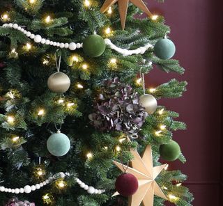 hydrangea in a christmas tree