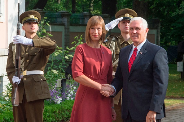 Mike Pence meets with Estonian President Kersti Kaljulaid.