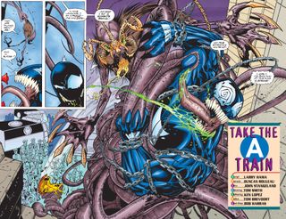 The Xenophage and Venom fight in Venom: The Hunted.