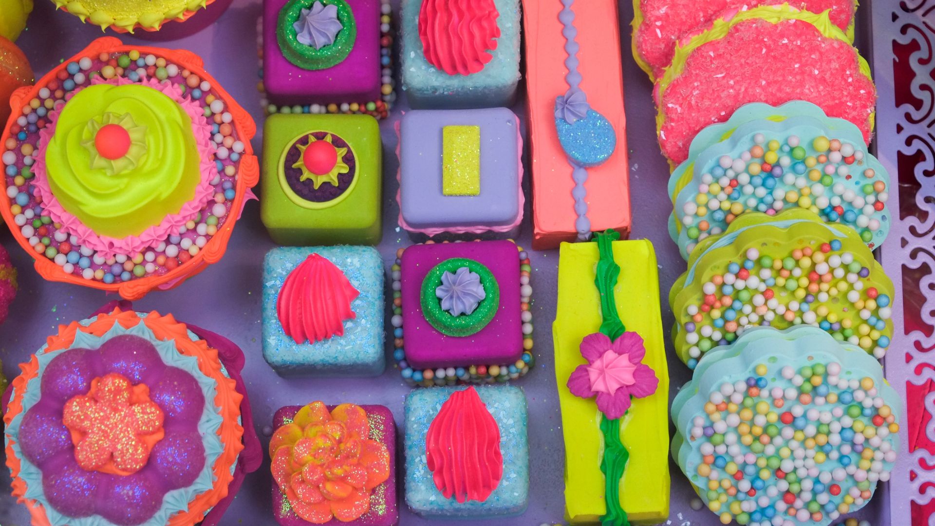 A selection of super brightly coloured treats