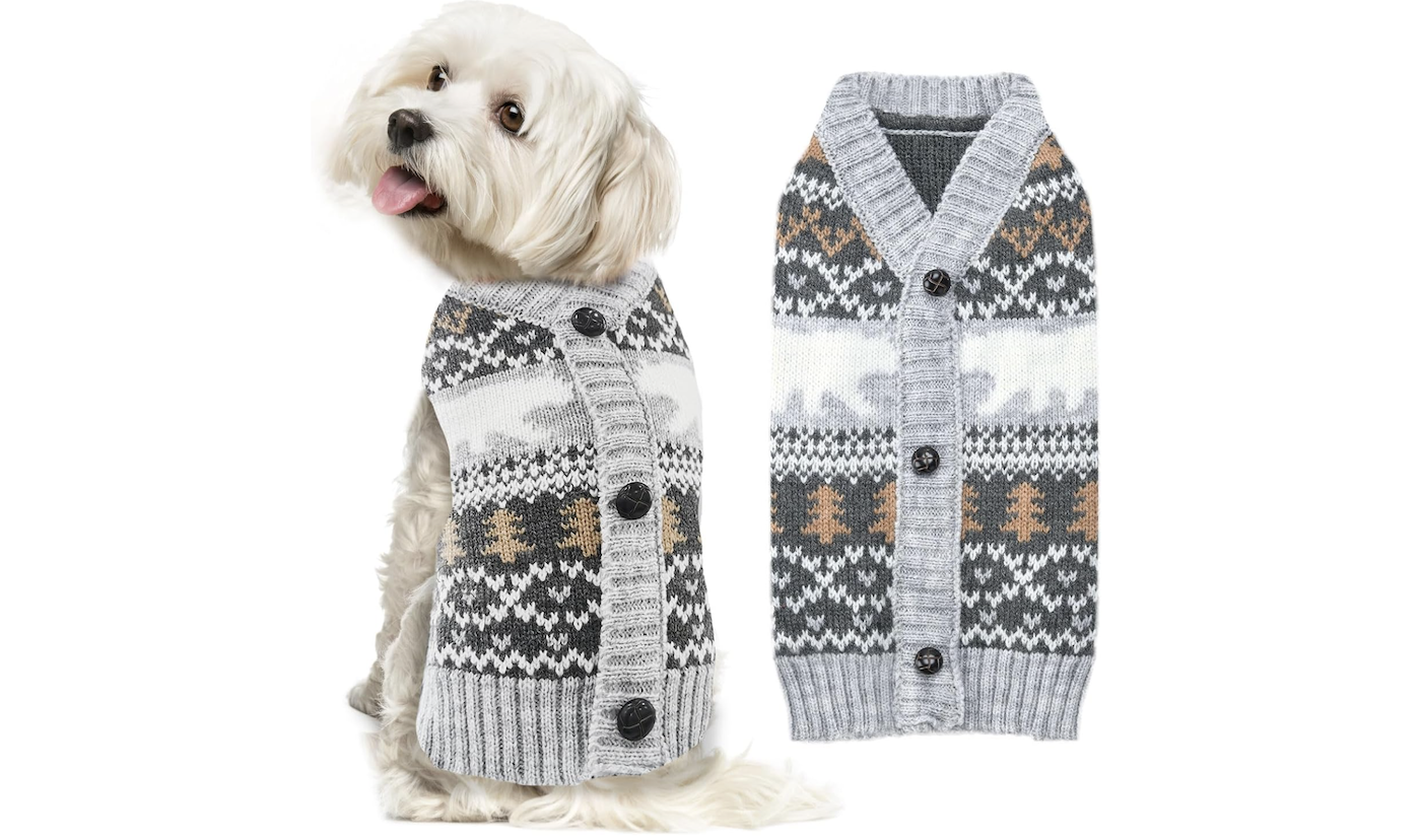 Abrrlo christmas cardigan for dogs