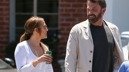 Jennifer Lopez and Ben Affleck are seen on July 02, 2022 in Los Angeles, California.