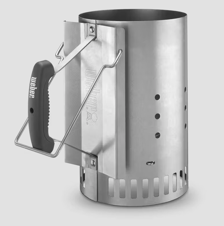 A cutout shot of the Weber Rapidfire Chimney Starter