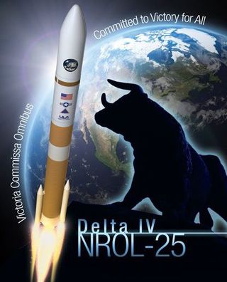 The mission poster for the launch of NROL-25, a new spy satellite for the National Reconnaissance Office, on April 3, 2012.