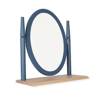 Pinner angled oval dressing table mirror finished in an on-trend Atlantic Blue