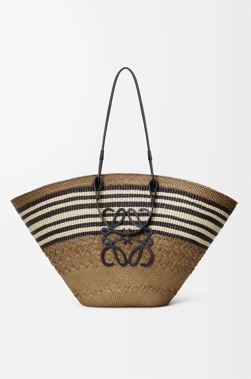 Loewe, Large Anagram Basket in Iraca Palm and Calfskin