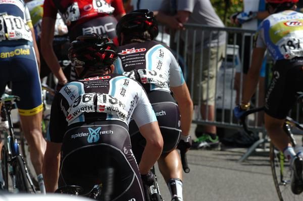 Spidertech riders driving up one of the climbs