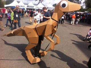Cardboard Dinosaur at Maker Faire