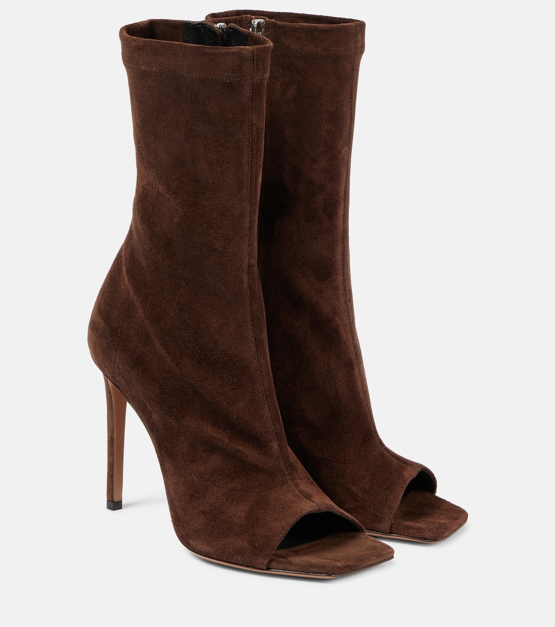 Amanda Suede Ankle Boots in Brown - Paris Texas