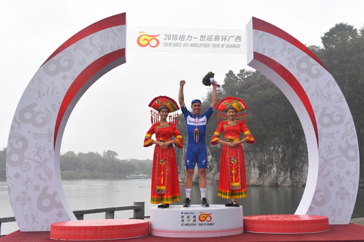 Fabio Jakobsen on the podium