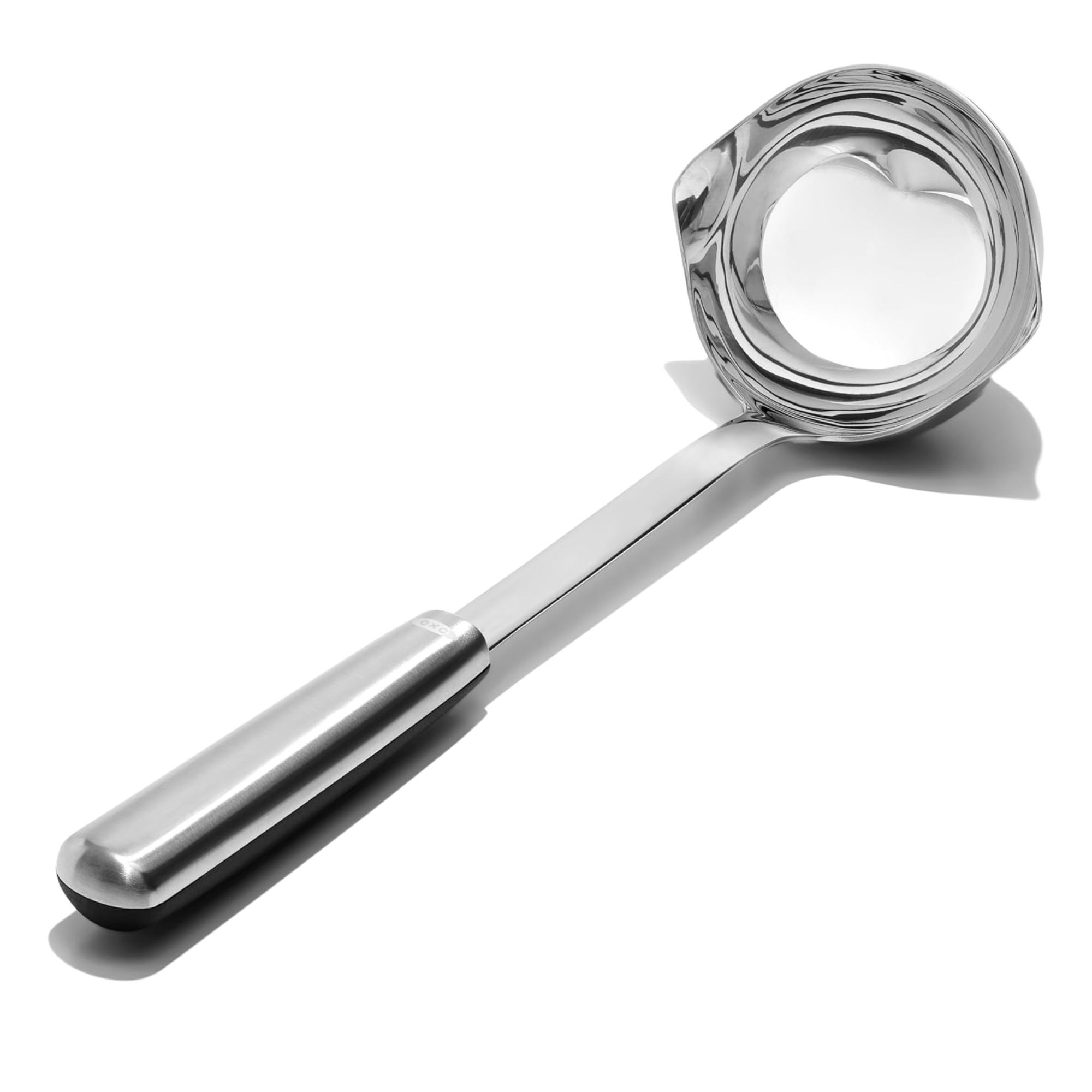Steel ladle with two pour spouts
