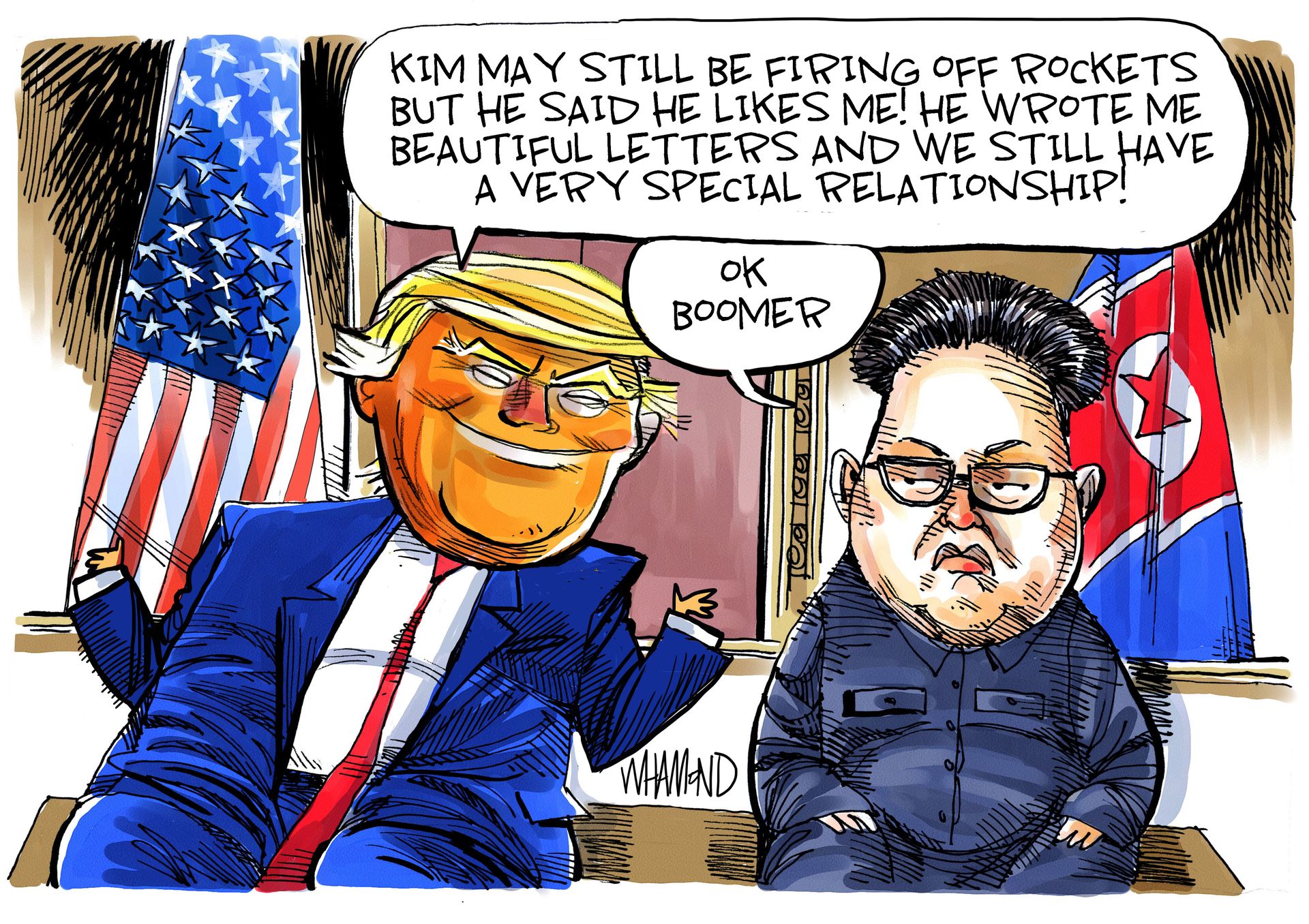 Political Cartoon U.S. Trump Kim Jong Un Ok Boomer | The Week