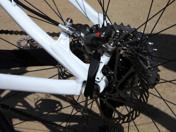 BMC's 29er hardtail prototype features post mount rear brake tabs.