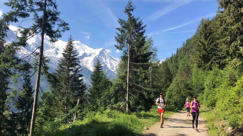 People running on trail