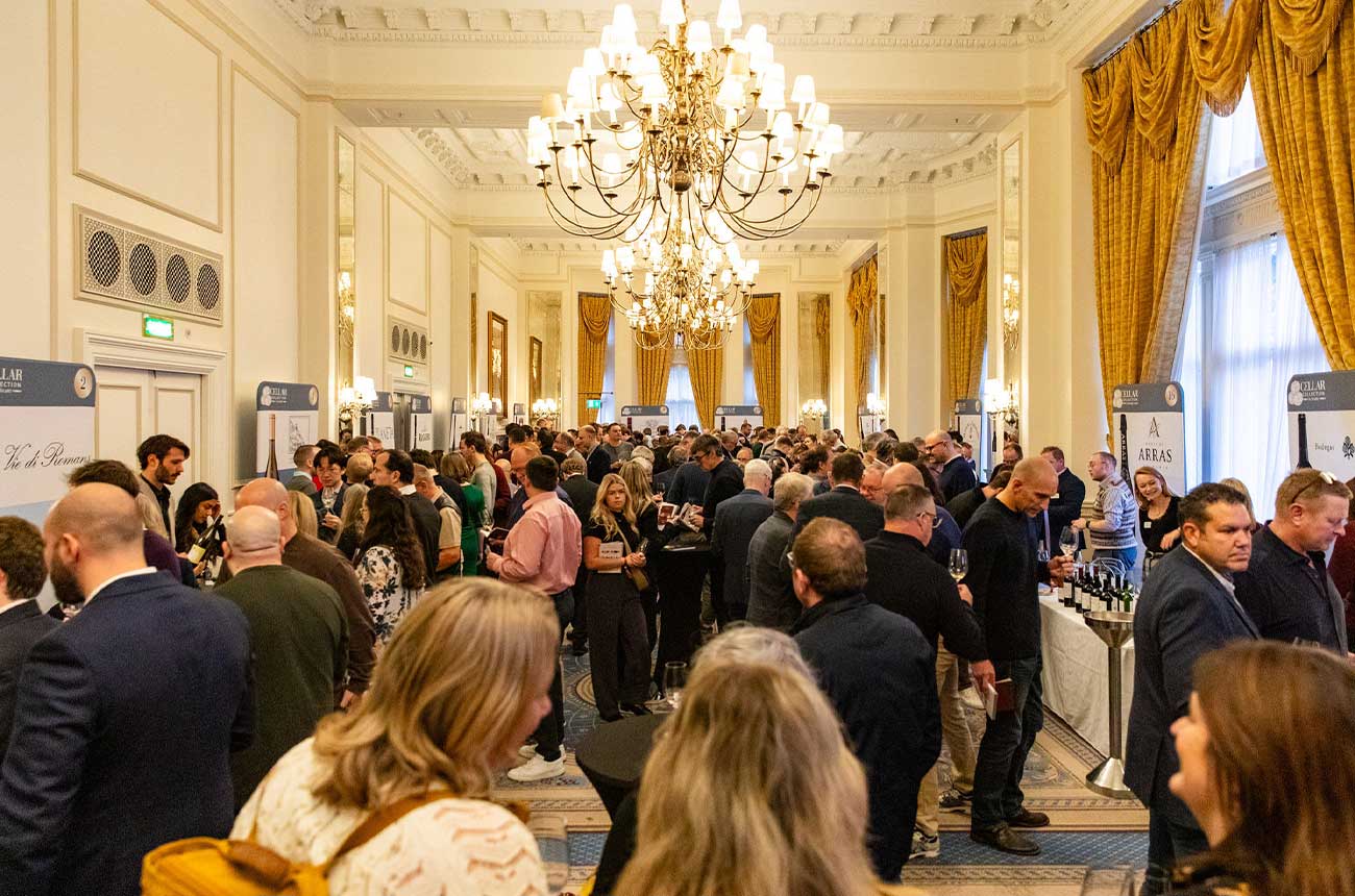 A packed house at the Landmark Hotel in Marylebone enjoying wines from around the world.