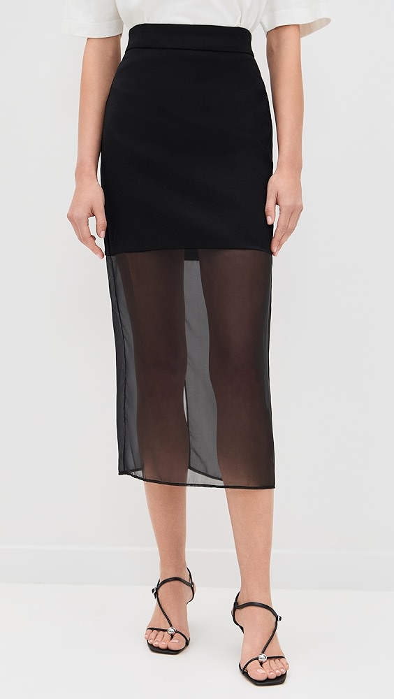 Pixie Market Skirt With Mesh Sheer Bottoms