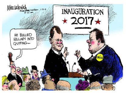 Political cartoon Chris Christie presidential race