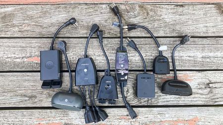 Selection of outdoor smart plugs together on a table