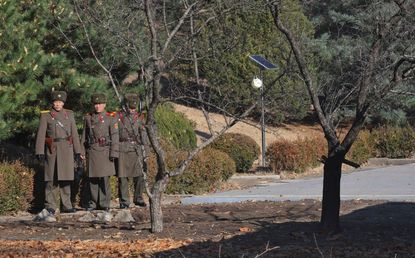 North Korean soldiers in the DMZ.