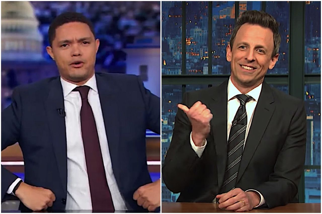 Seth Meyers and Trevor Noah on the fear of AOC