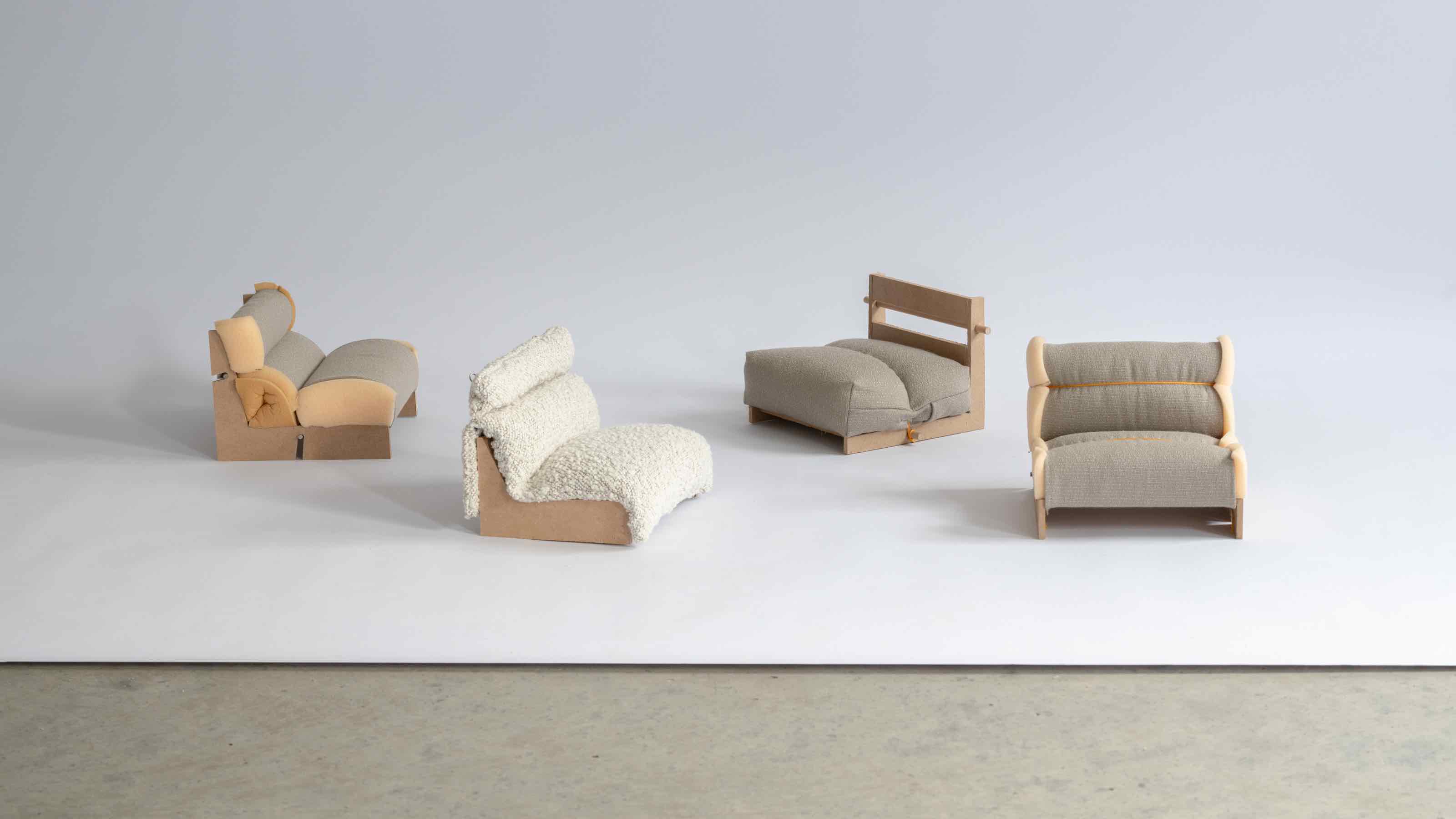 Deconstructed model of a sofa