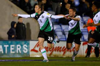 Plymouth Argyle season preview 2023/24Callum Wright of Plymouth Argyle celebrates scoring the winning goal during the Sky Bet League One game between Shrewsbury Town and Plymouth Argyle at Montgomery Waters Meadow on April 18, 2023 in Shrewsbury, England.