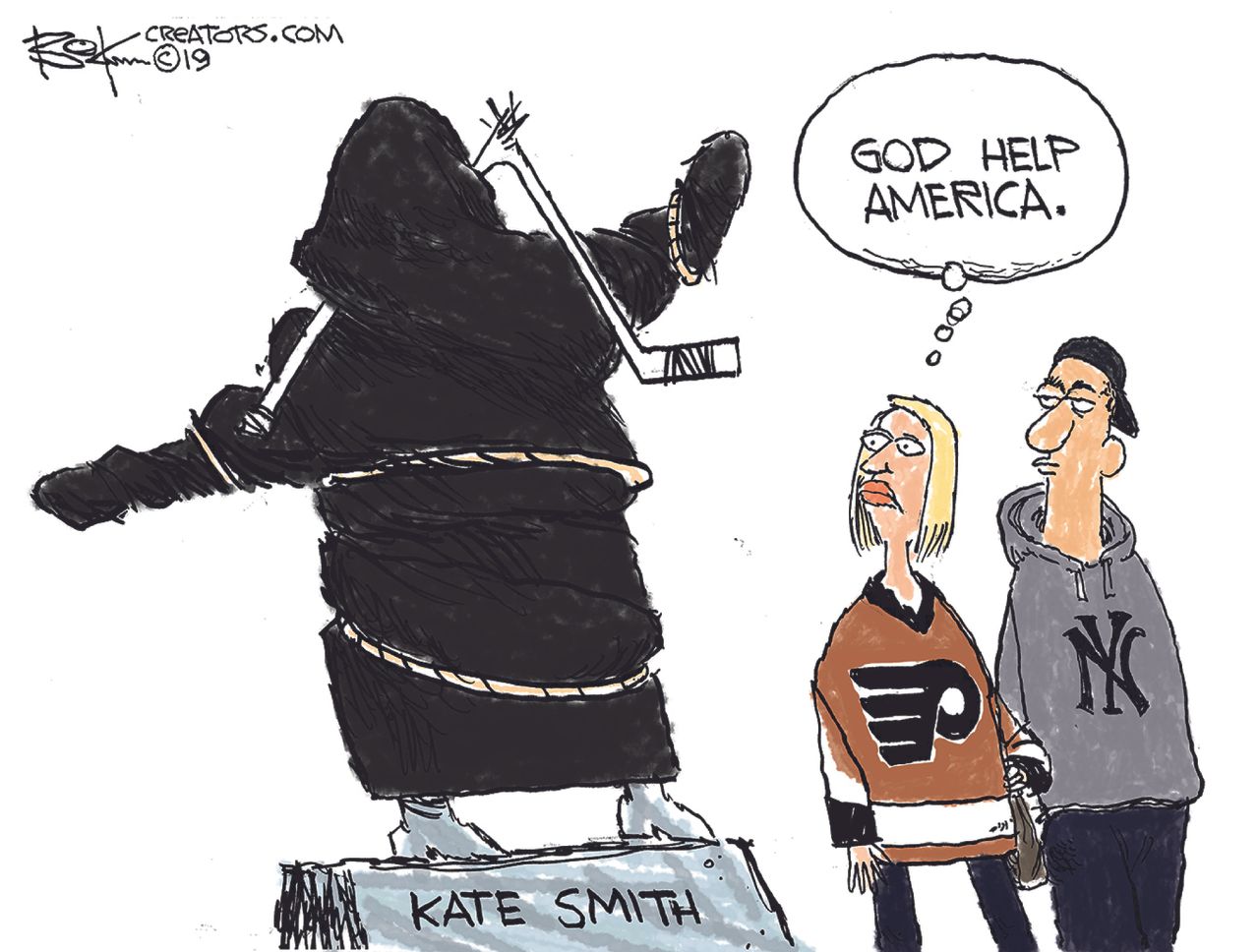 Editorial&amp;amp;nbsp;Cartoon&amp;amp;nbsp;U.S. Kate Smith NY Yankees pull God Bless America