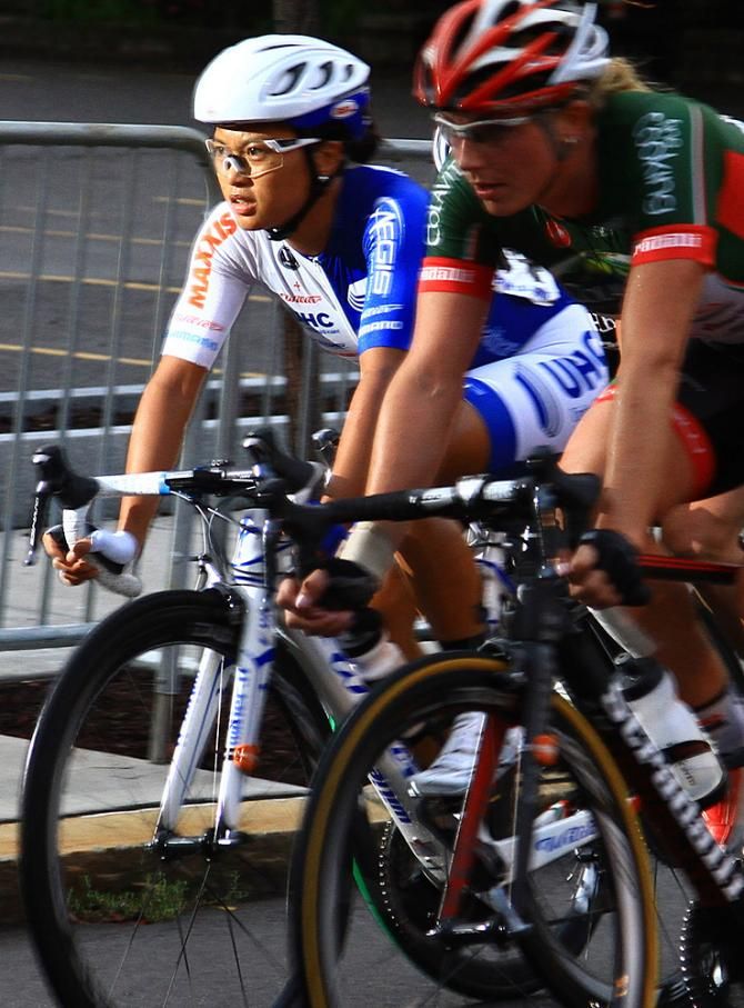 Coryn Rivera (United Healthcare Pro Cycling) looks very fresh in the field