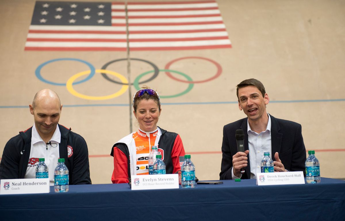 Post race press conference with Evelyn Stevens