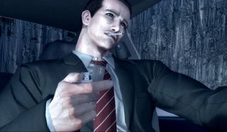 Agent Morgan lights a smoke in Deadly Premonition