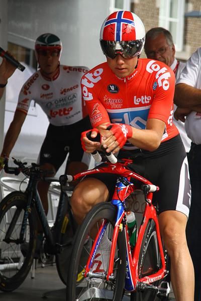 Edvald Boasson Hagen (Sky) prior to the start of his time trial.