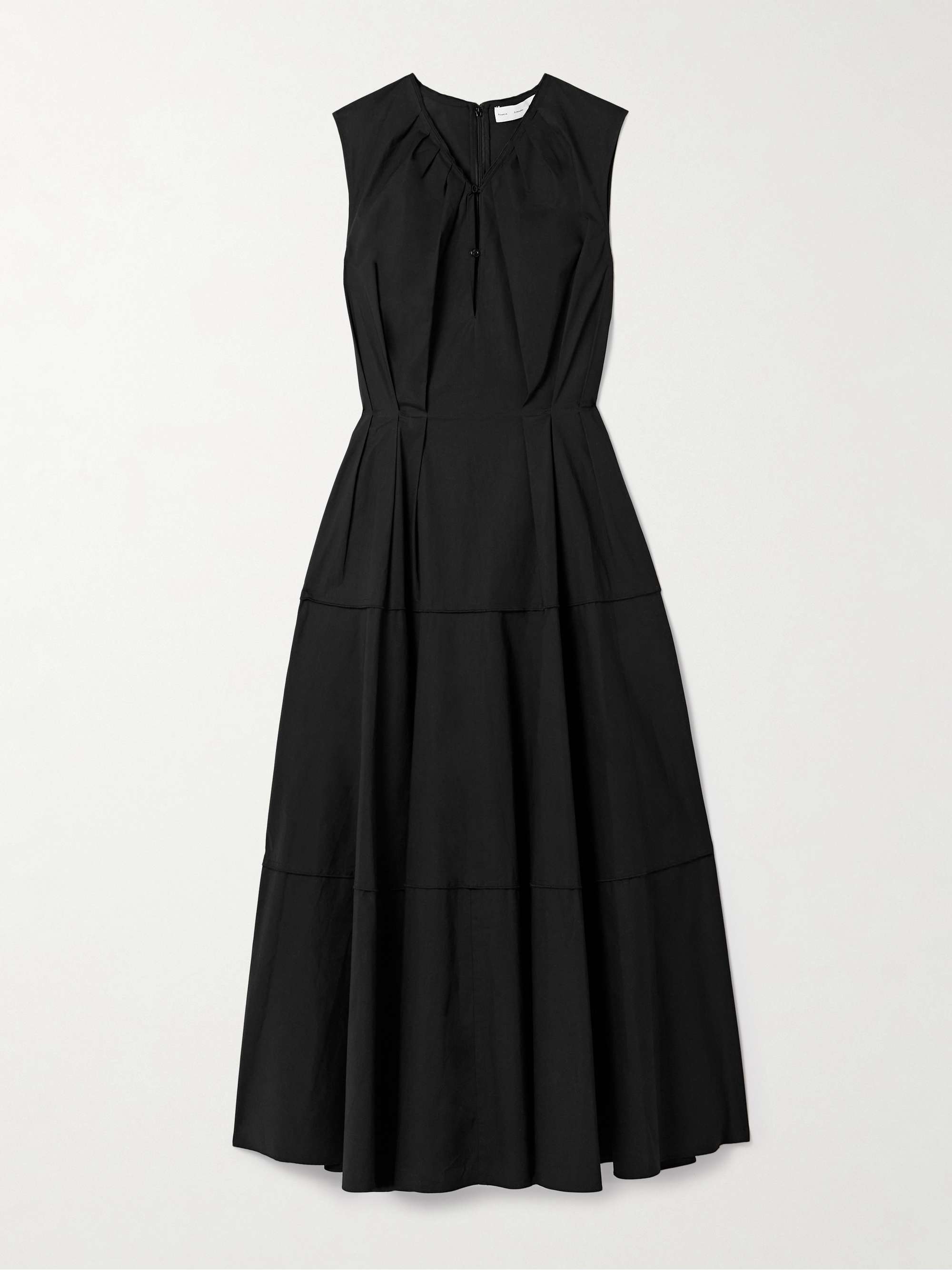 Kailey Pleated Stretch-Cotton Poplin Maxi Dress