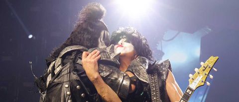 Gene Simmons and Paul Stanley embrace onstage at their final show