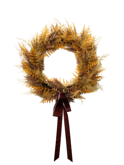 30" Faux Golden Fern Wreath