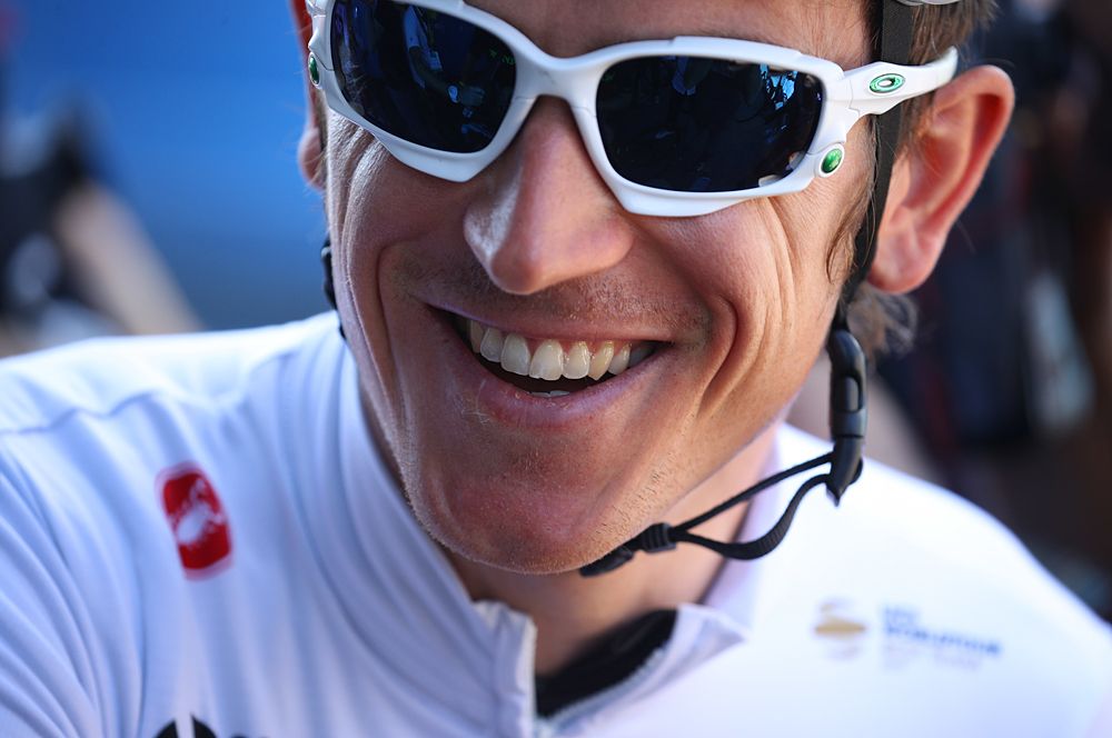 Geraint Thomas (Team Sky) heads out for a training ride on the second rest day at the Tour de France