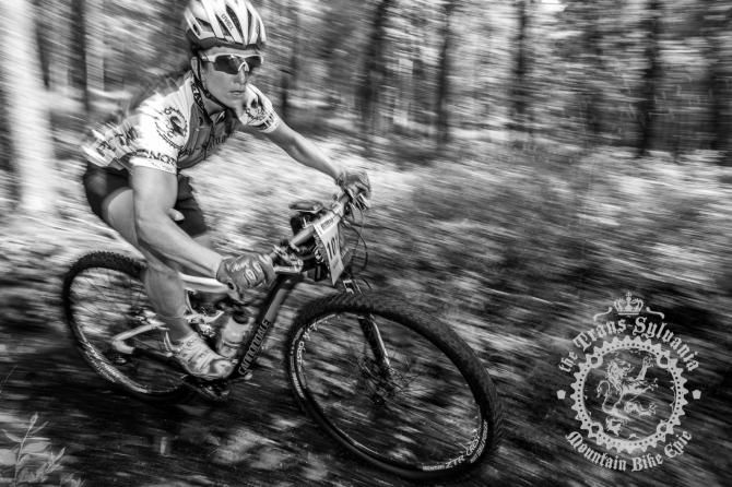 Sue Haywood looks ahead down the trail of stage 4.