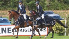 The two winning combinations on their lap of honour