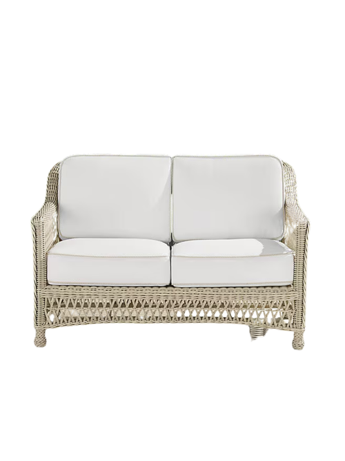 Hampton Loveseat in Ivory Wicker