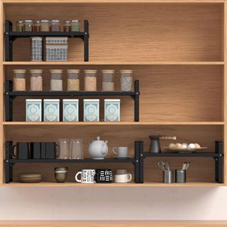 Expandable Cabinet Shelf Organizer Adjustable 