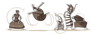Cartoon of five dancers