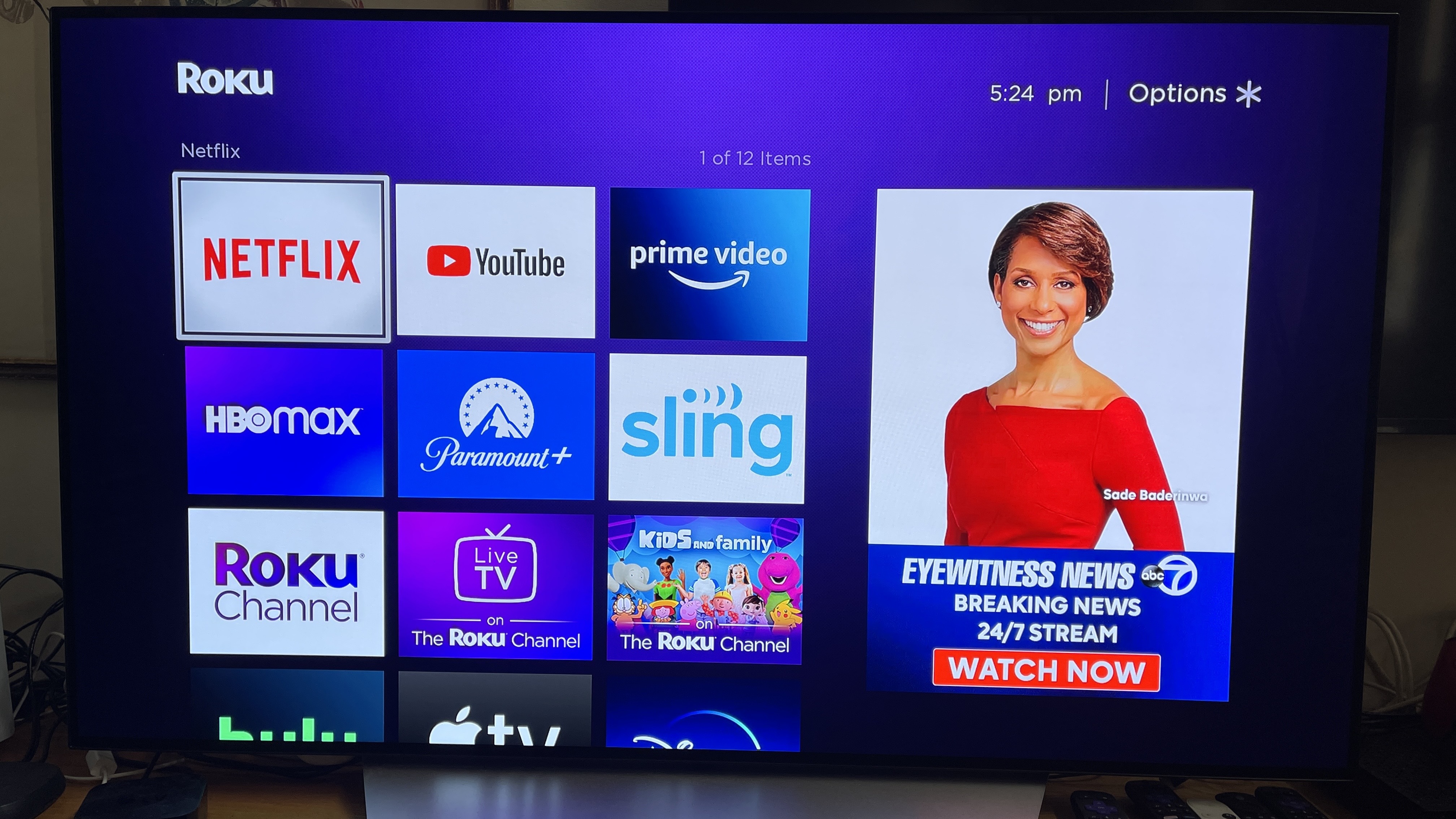 Visiting the Roku Home screen is the first step in removing a Roku app
