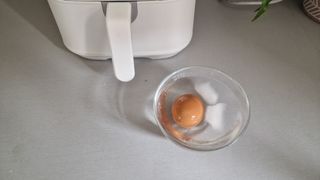 Air fryer boiled egg in ice bath
