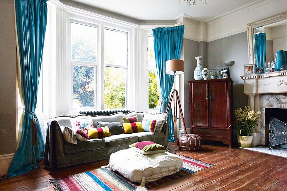 living room in victorian property in brighton