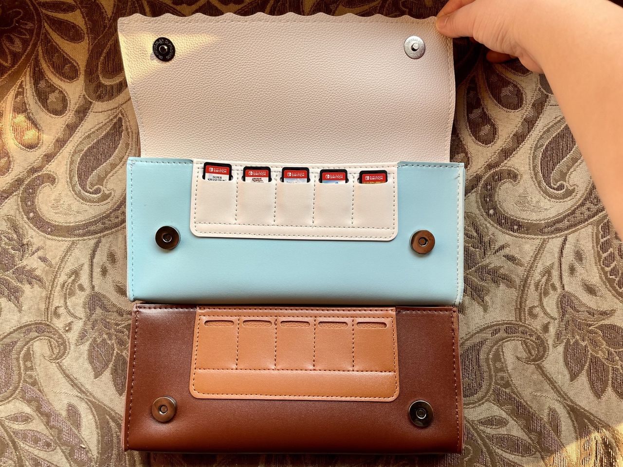 Funlab Acnh Leather Carrying Case Switch Open