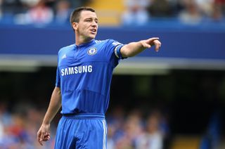 Chelsea captain John Terry gestures during a Premier League match against Hull City at Stamford Bridge, August 2009