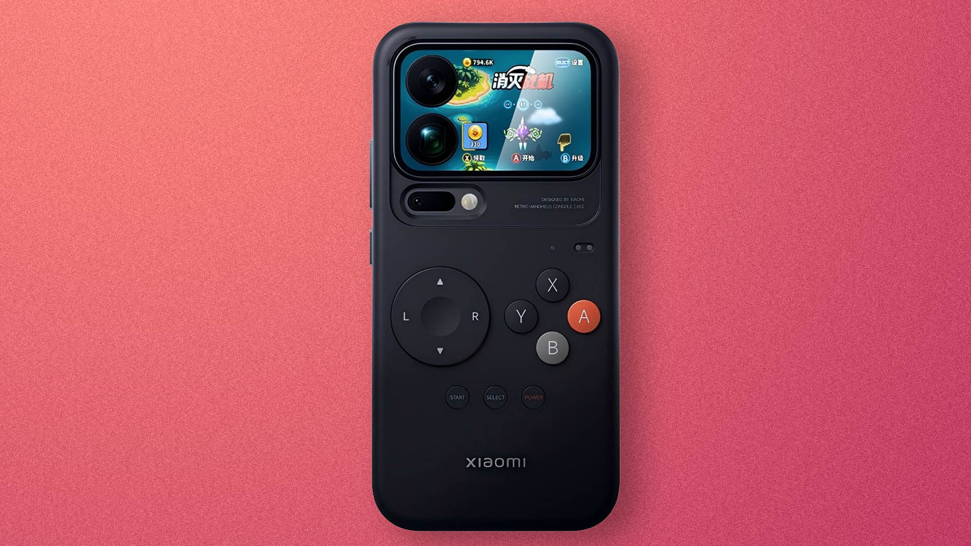 Xiaomi Retro Handheld Console case render.