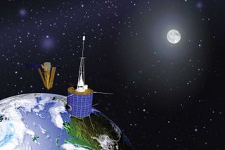 On Feb. 10, 2009, a defunct Russian satellite, right, and a privately owned American communications satellite, left, collided near the North Pole, producing clouds of debris that quickly joined the orbital parade of clutter, increasing the possibility of