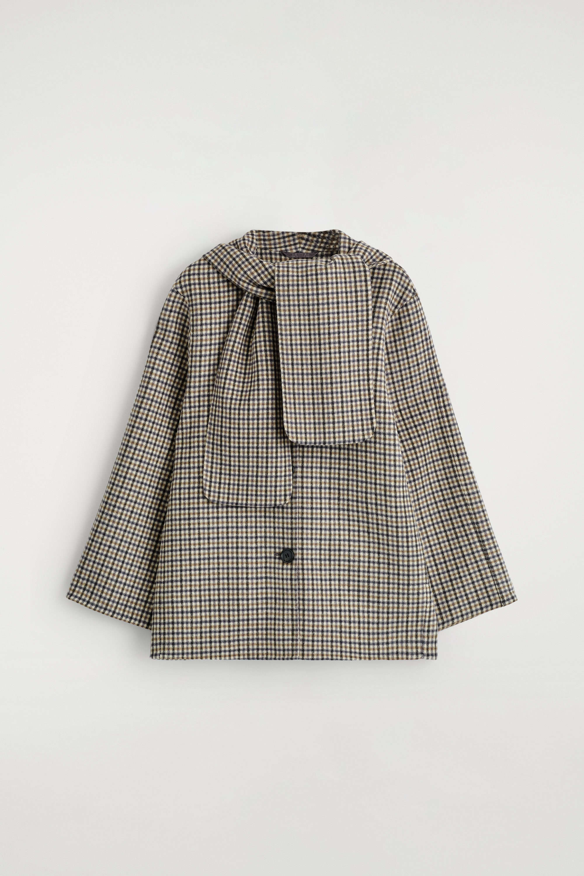Double-Faced Wool Scarf Short Jacket